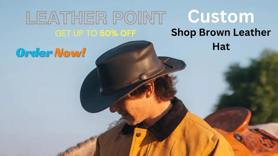 shop brown leather hat